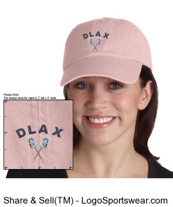 Ladies Pink DLAX hat Design Zoom
